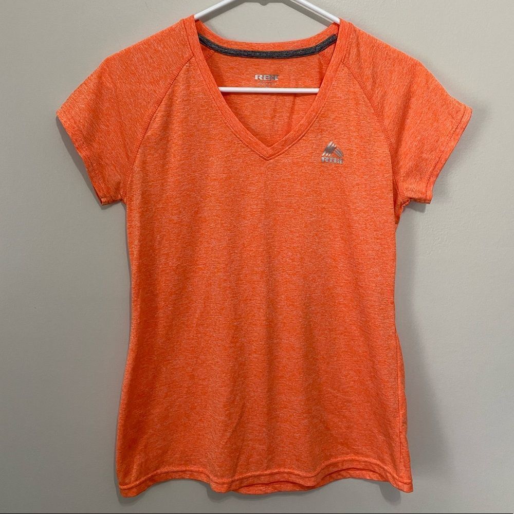 RBX orange workout vneck tee shirt Medium
